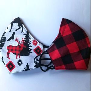 Red Buffalo Plaid masks bundle ( adult size)
